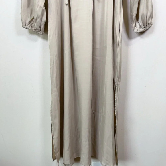 H&M Womens Size Xsmall Calf  Length Oversize Beige Midi Dress - Picture 9 of 16